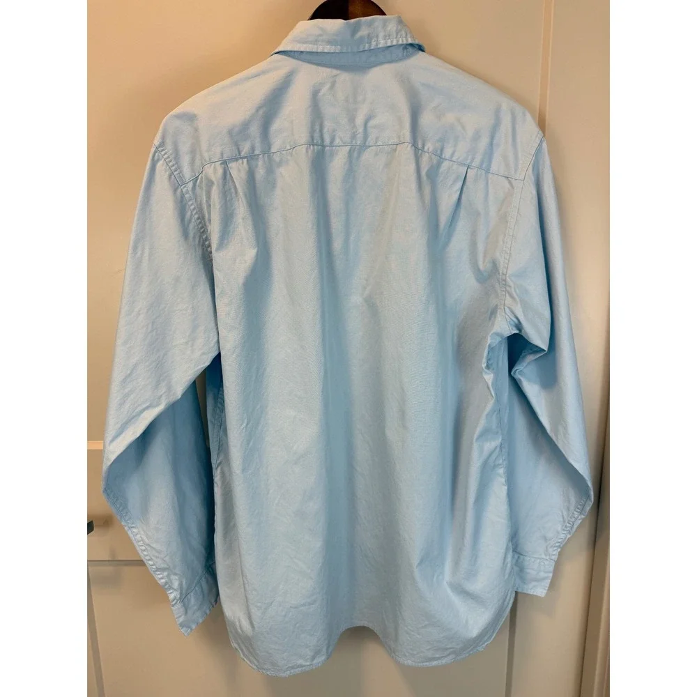 GAP Men's 80s Pinpoint Oxford Light Blue Shirt Size‎ L Preppy Academia